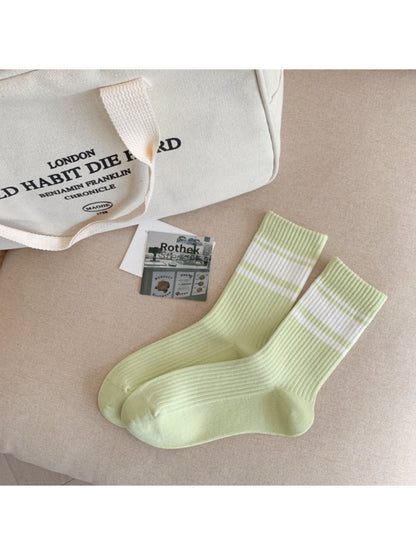 Rufia - Fresh Pastel Stripe Crew Socks