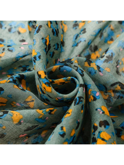 Scarvii - Small Floral Print Lightweight Scarf
