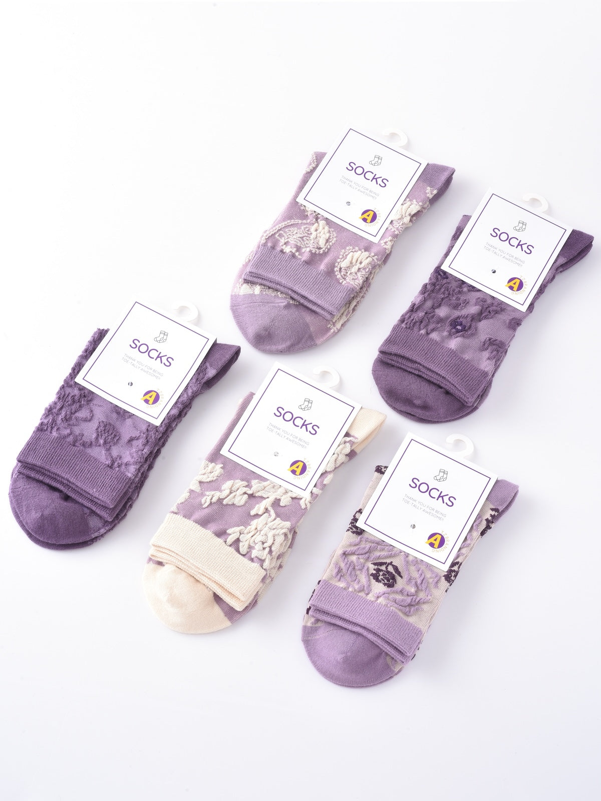 Rufia - Purple Embossed Women's Socks
