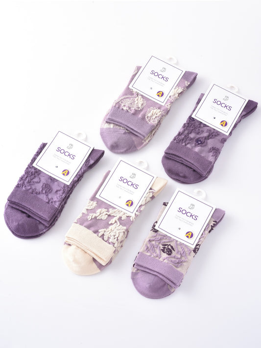 Rufia - Purple Embossed Women's Socks