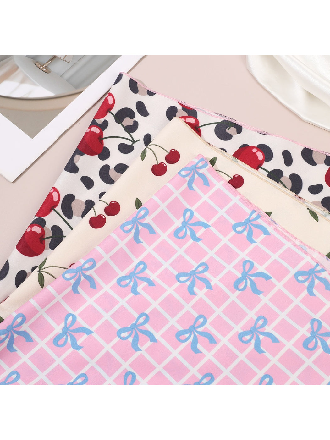 Scarvii Cherry Print Triangle Scarf