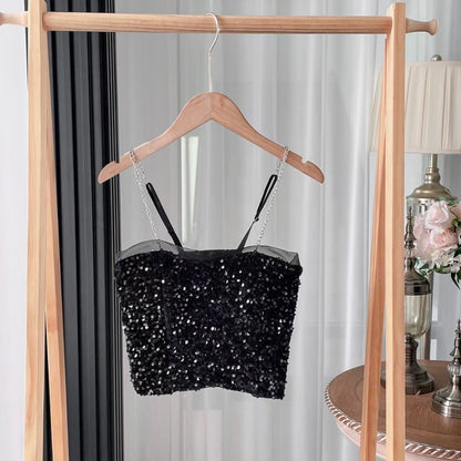 Vesty - Bright Sequin Party Tank Top - Slimming & Chic