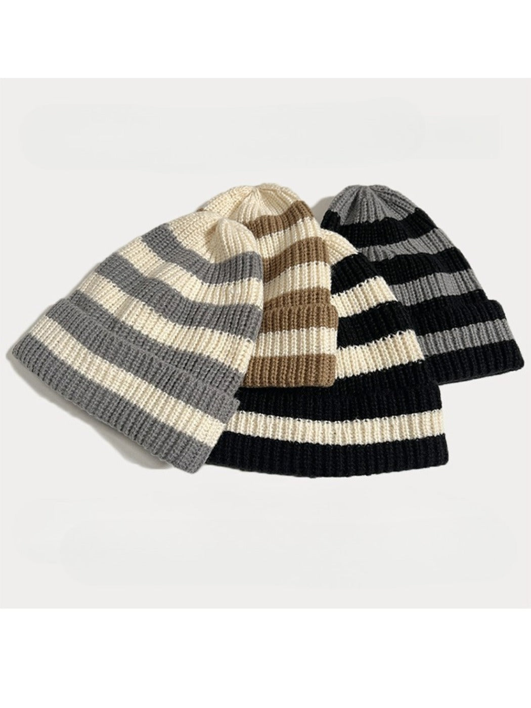 Haila - Winter Striped Knitted Beanie for Women