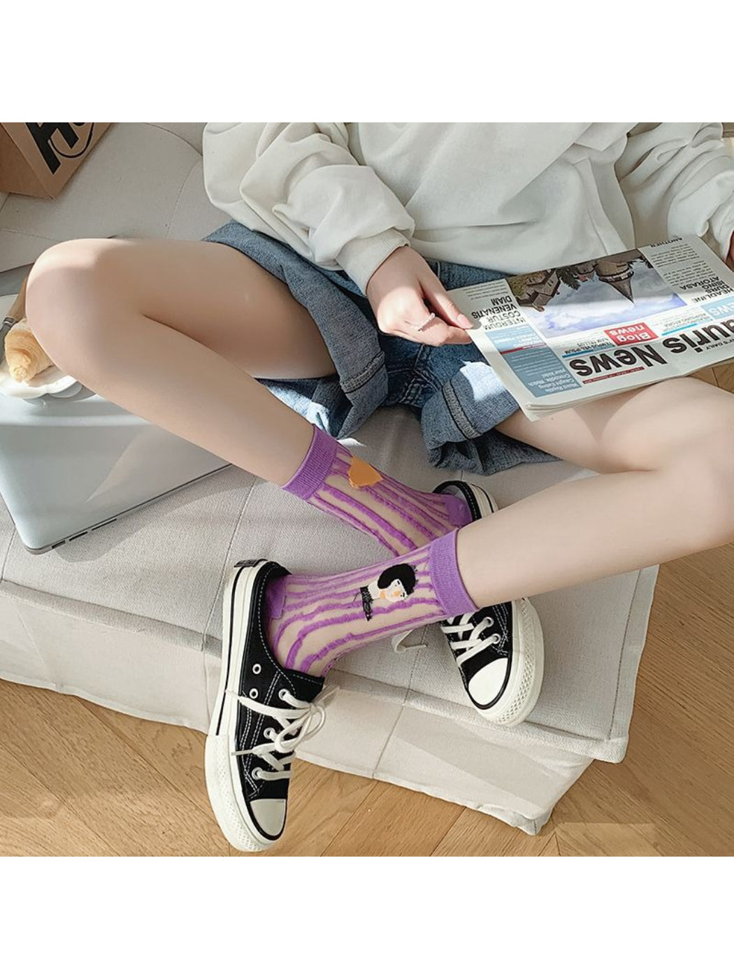 Rufia - Sheer Illustration Character Crew Socks