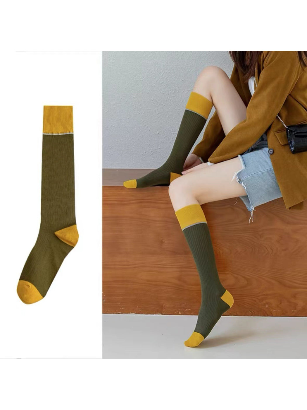 Rufia - Colorblock Ribbed Knee High Socks product image 5