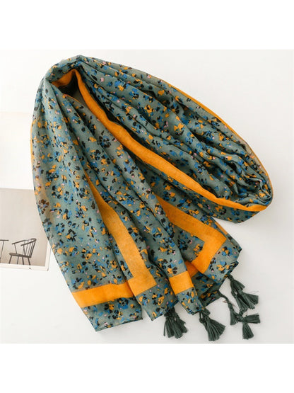 Scarvii - Small Floral Print Lightweight Scarf