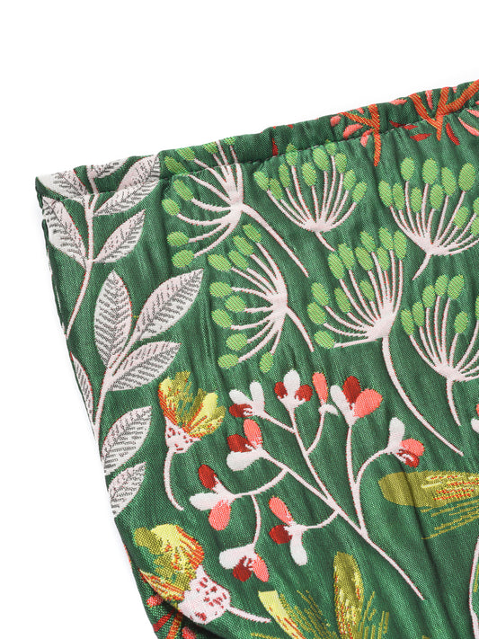 Cosbai – Retro Floral Embossed Canvas Makeup Bag