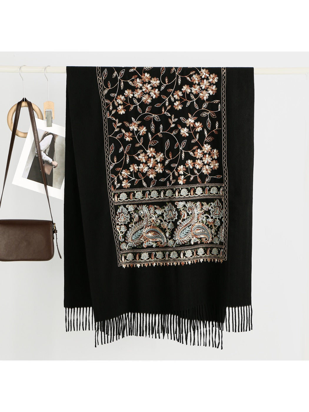 Scarvii - Bohemian Embroidered Winter Shawl Scarf