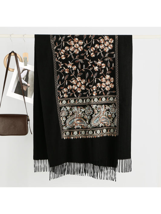 Scarvii - Bohemian Embroidered Winter Shawl Scarf