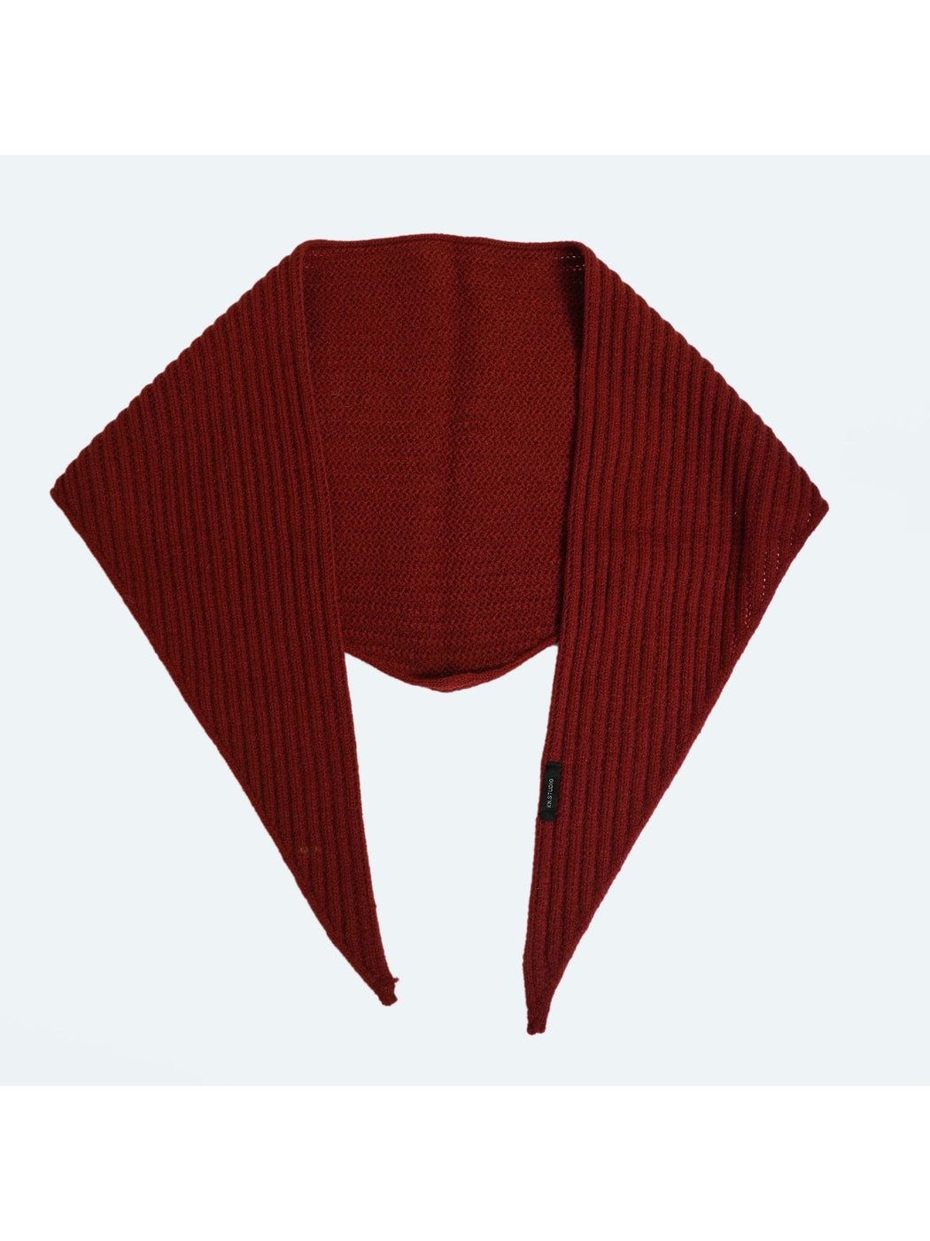 Scarvii - Solid Ribbed Knit Triangle Scarf