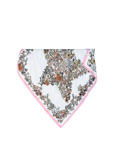 Scarvii - Retro Floral Star Print Square Scarf