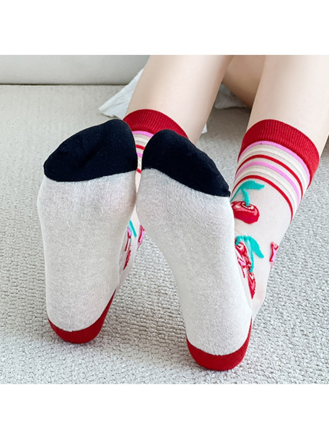 Rufia - Retro Cute Thin Mid-Calf Socks - Sweet & Breezy