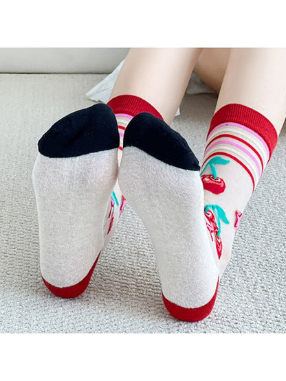 Rufia - Retro Cute Thin Mid-Calf Socks - Sweet & Breezy