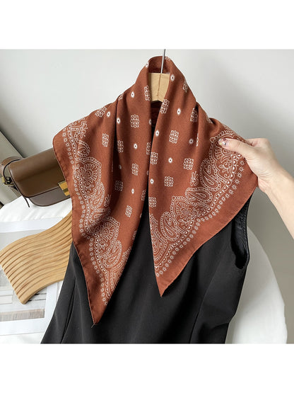 Scarvii - Paisley Border Print Square Scarf