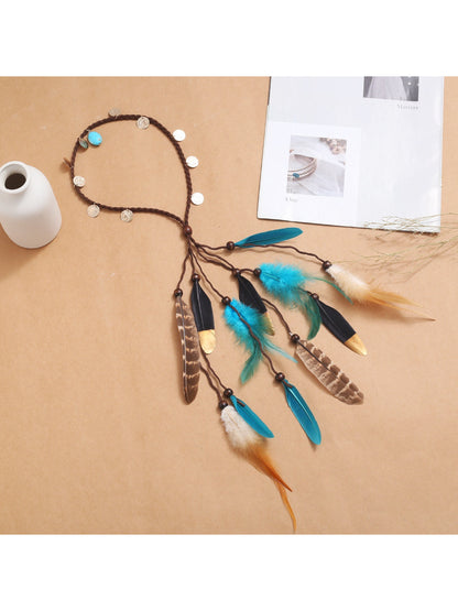 Hairish - Boho Multi Feather Tassel Hair Headpiece