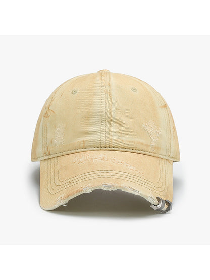 Haila - Distressed Washed Finish Curved Brim BaseballCap