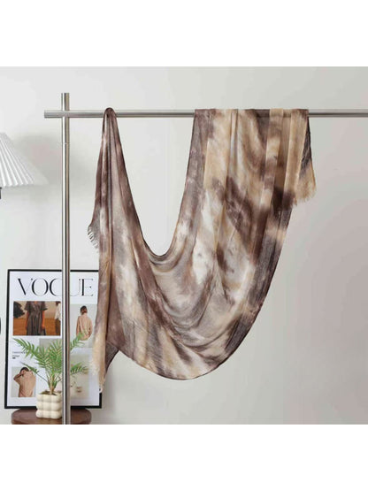Scarvii - Abstract Mottled Tie-Dye Fringe Scarf
