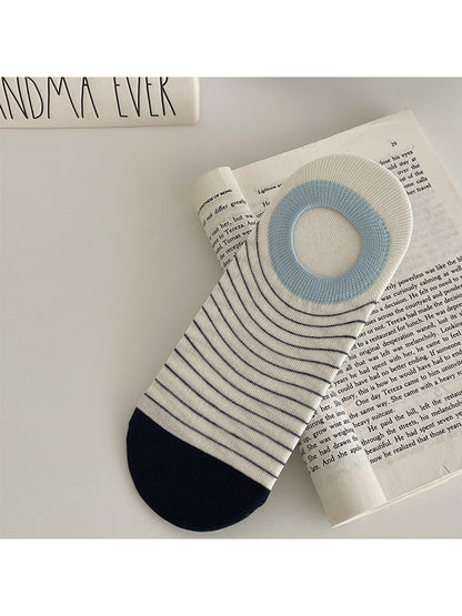 Rufia - Fine Stripes Colorblock Low Ankle Socks