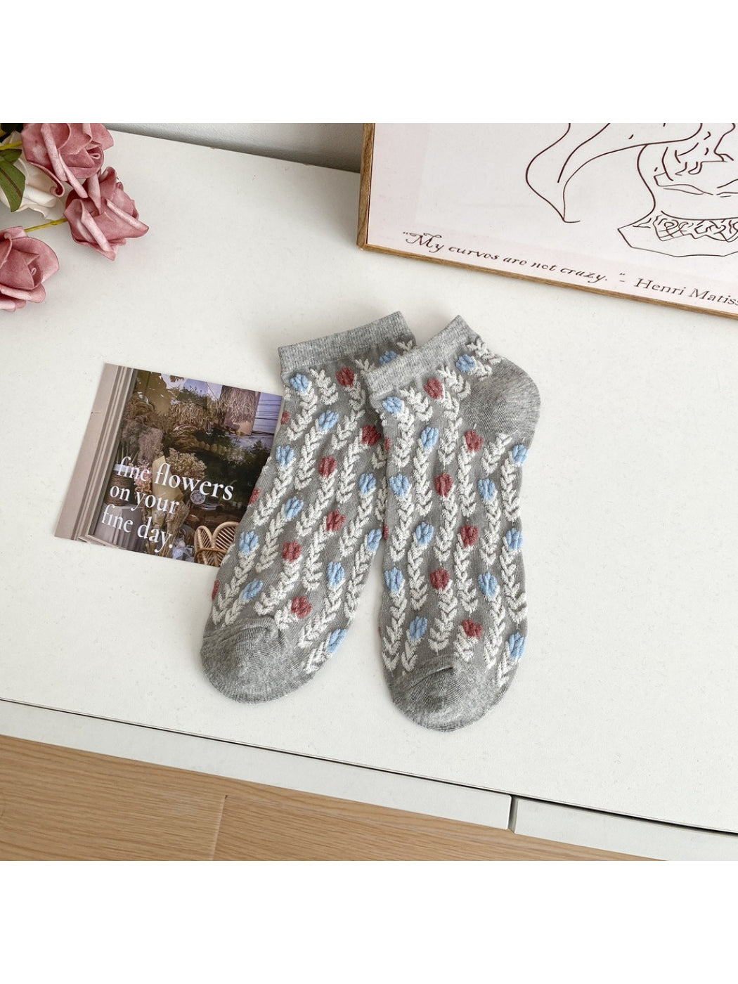 Rufia - Soft Floral Pattern Ankle Socks product image 3