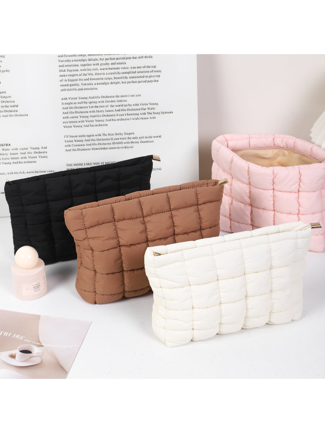 Cosbai - Quilted Puffer Makeup Pouch