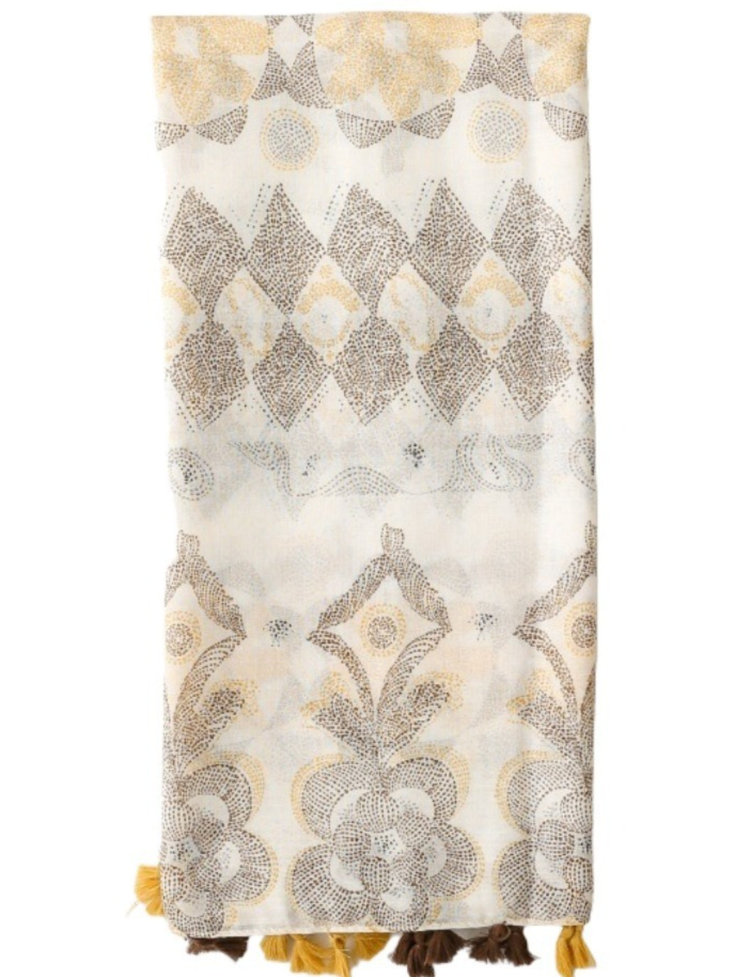 Scarvii - Bohemian Travel Scarf with Hexagon Floral Print