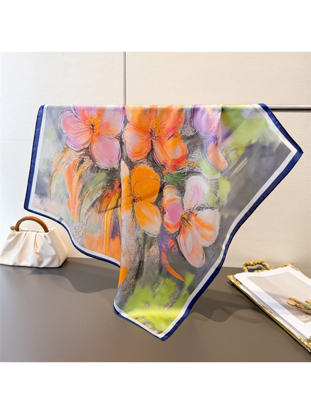 Scarvii - Artistic Floral Square Scarf