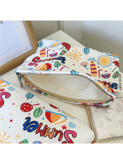 Cosbai - Summer Graffiti Print Cosmetic Organizer Bag