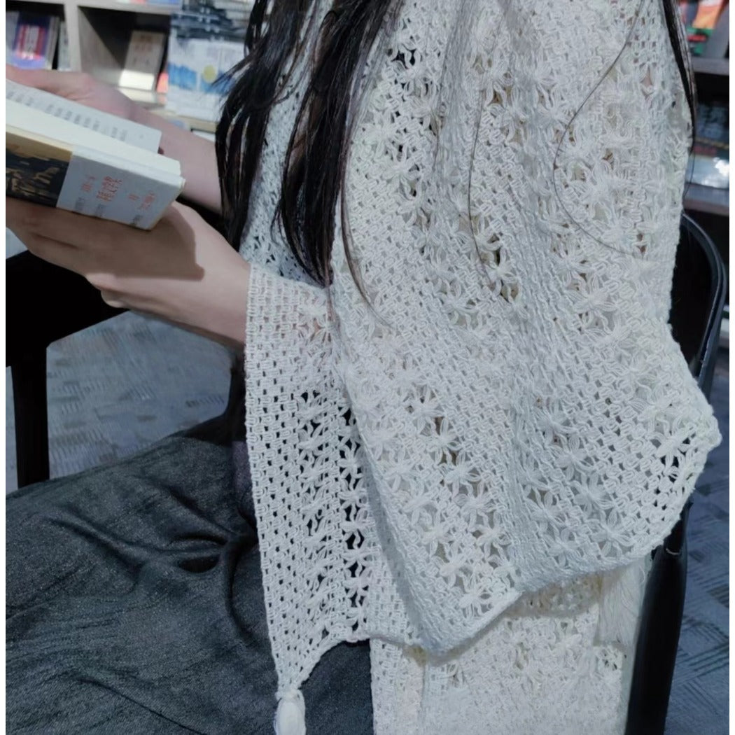 Crosa - Vintage Boho Knit Cardigan Cover-Up