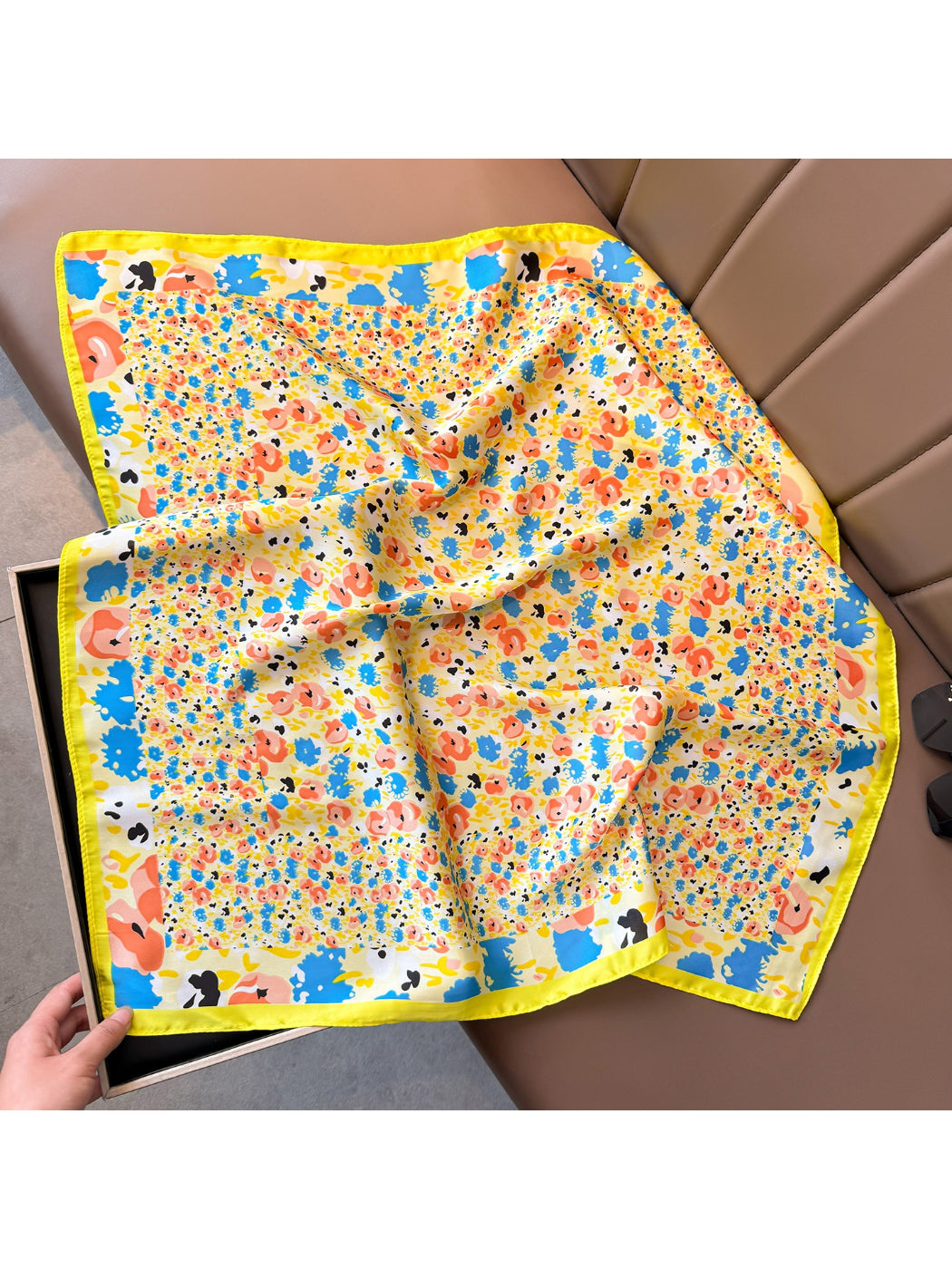 Scarvii Abstract Floral Square Scarf