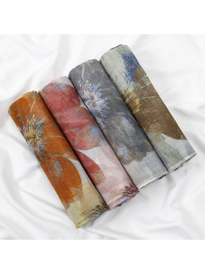 Scarvii - Soft Floral Print Spring Summer Scarf