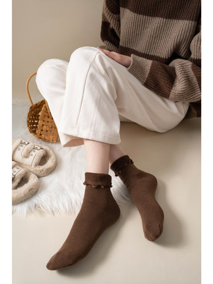 Rufia – Ruffled Plush Lined Winter Socks