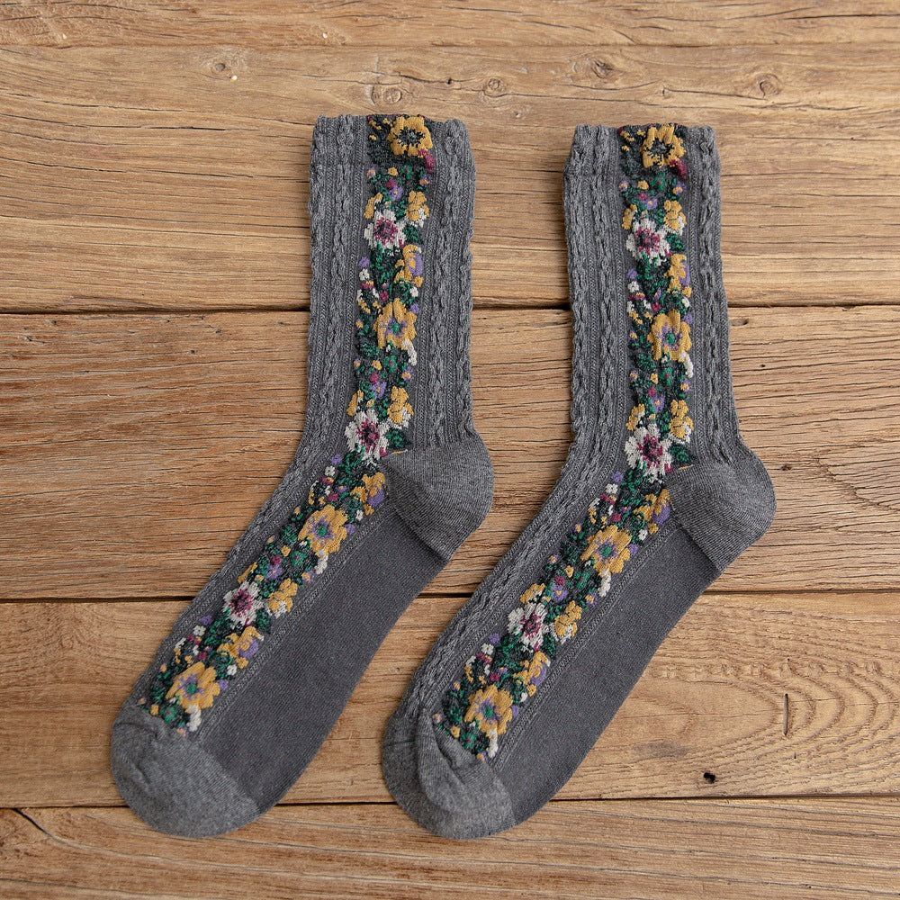 Rufia - Vintage Floral Print Summer Socks