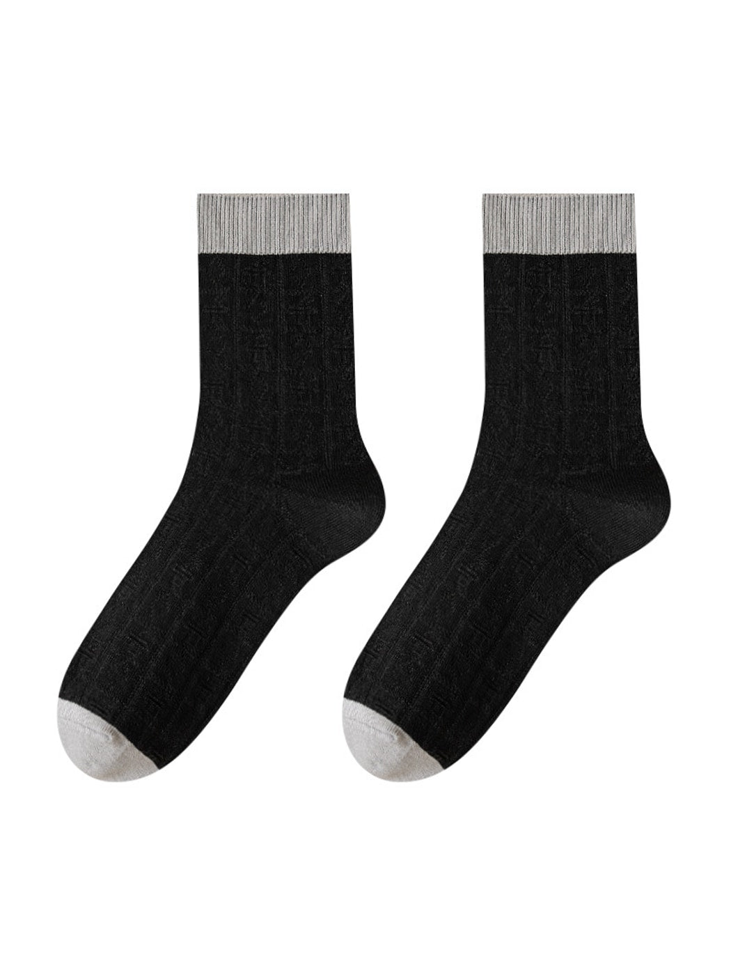 Rufia - Geometric Print Ribbed Crew Socks