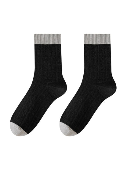 Rufia - Geometric Print Ribbed Crew Socks