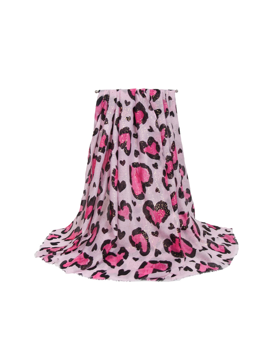 Scarvii - Heart Leopard Pattern Long Fashion Scarf