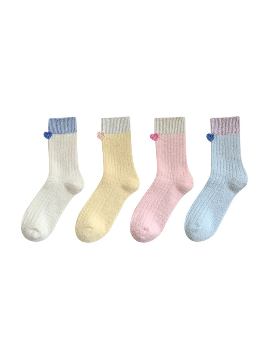 Rufia - Heart Detail Rib Crew Socks