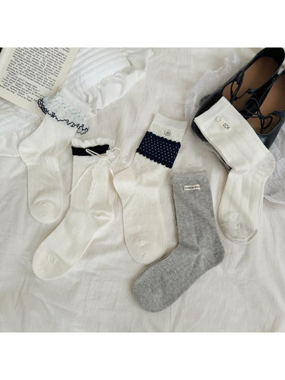 Rufia - Sweet Style Decorative Casual Crew Socks