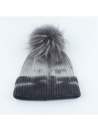 Haila - Ribbed Stripe Knit Beanie Hat