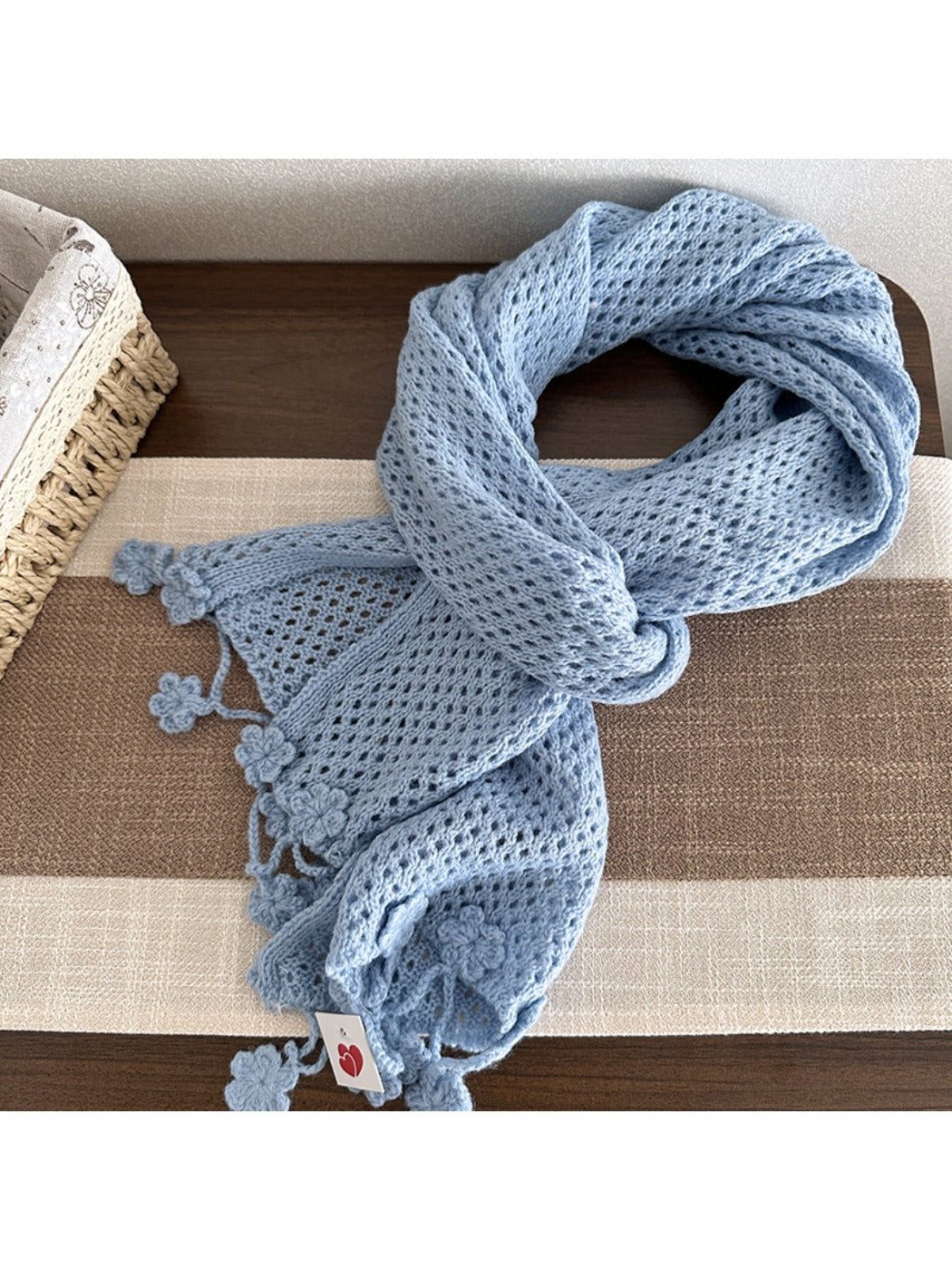 Scarvii - Elegant Retro Openwork Floral Fringe Scarf & Shawl