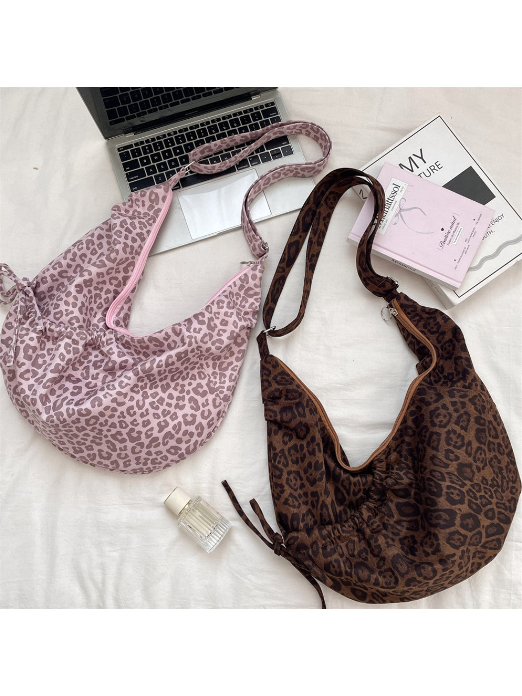 Cosbai - Soft Leopard Print Shoulder Bag