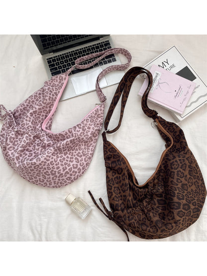 Cosbai - Soft Leopard Print Shoulder Bag