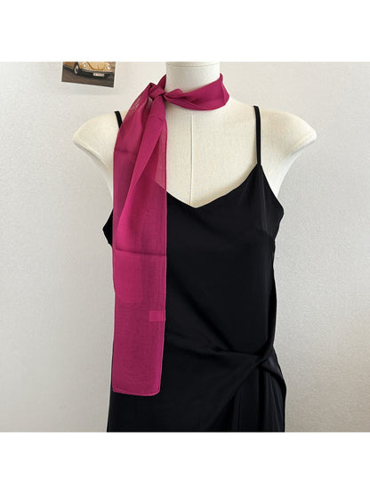 Scarvii - Retro Style Solid Narrow Scarf