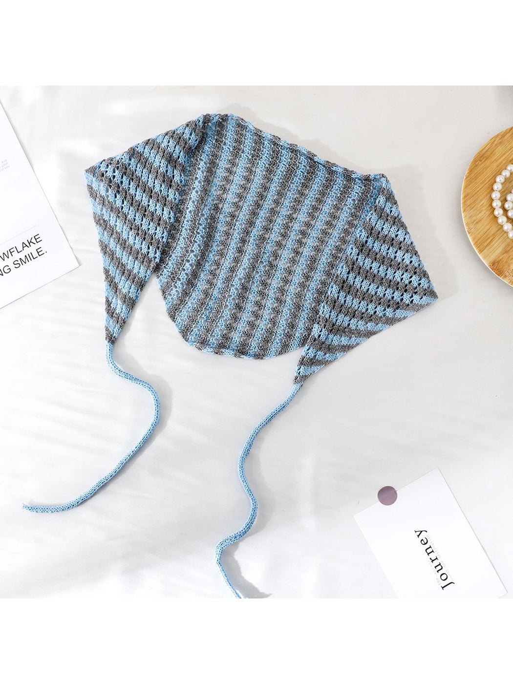 Scarvii - Striped Tie Strap Triangle Bandana