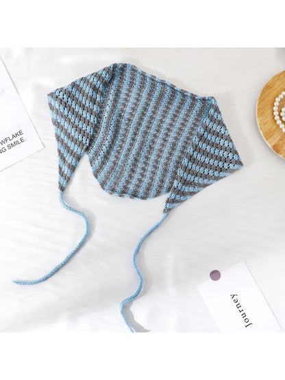 Scarvii - Striped Tie Strap Triangle Bandana