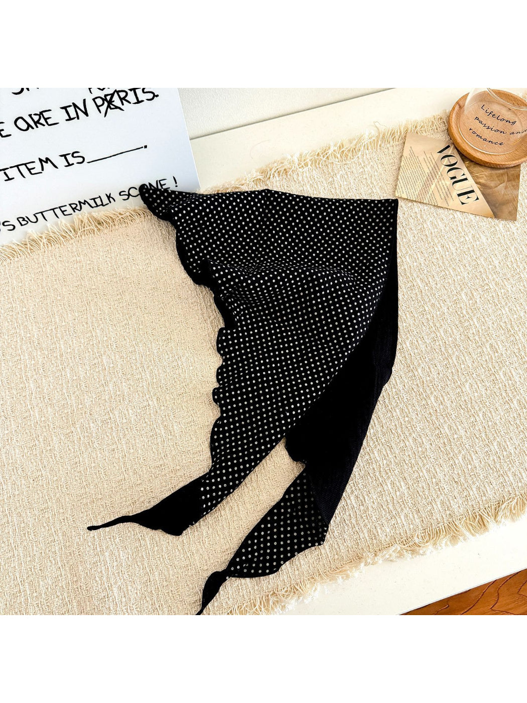 Scarvii - Polka Dot Hair Triangle Scarf