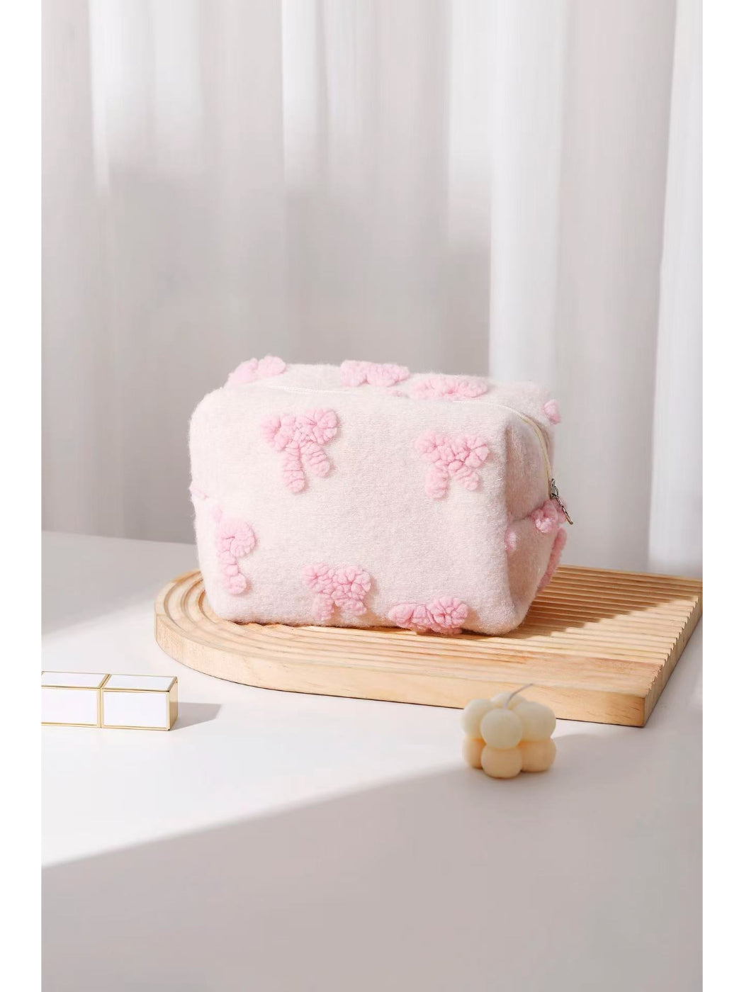 Cosbai - Teddy Bow Cosmetic Bag