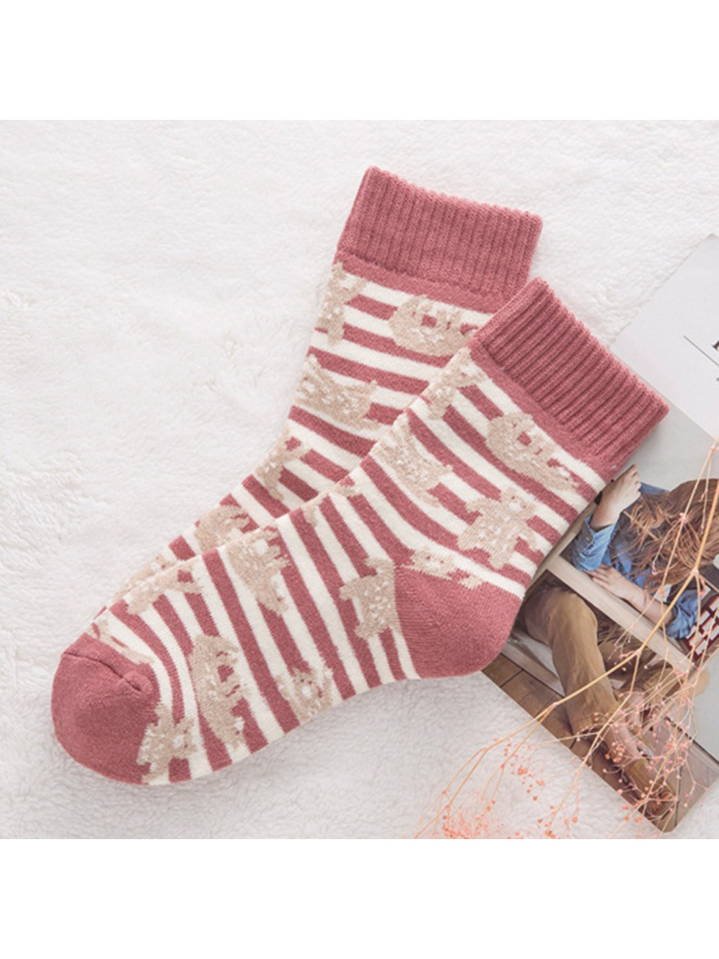 Rufia - Mixed Pattern Knit Crew Socks product image 12