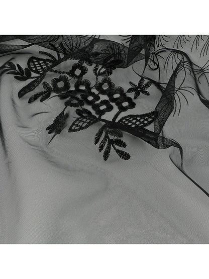 Scarvii Sheer Lace Floral Triangle Scarf