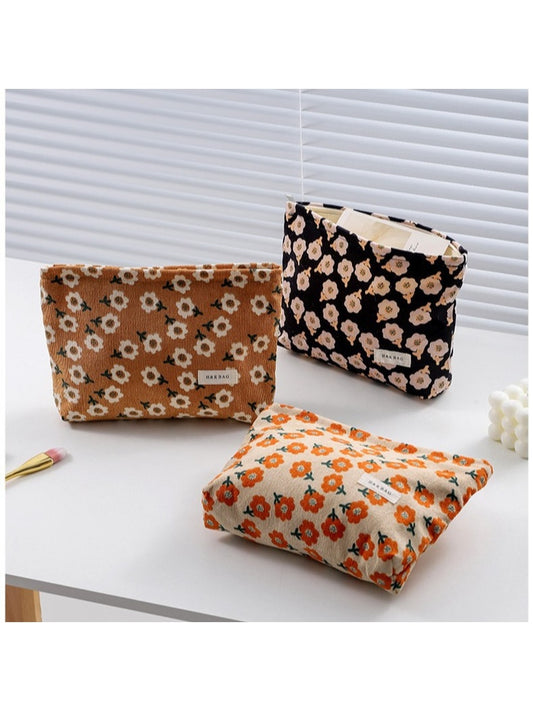 Cosbai Vintage Floral Print Handheld Makeup Bag product image