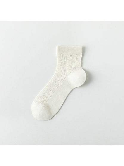 Rufia - Elegant Sheer Mesh Detail Crew Socks
